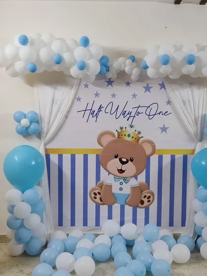A cute "Half Way to One" six-month celebration with a teddy bear theme.
