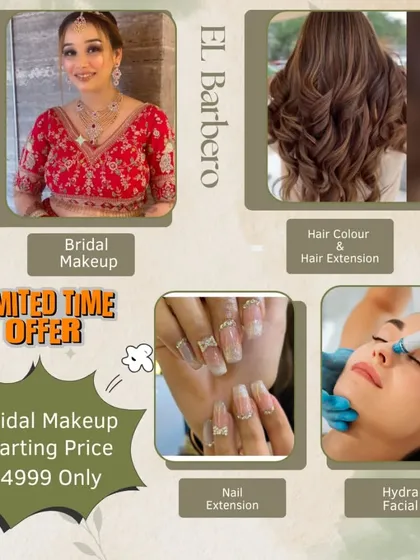 Planning for a special day? This is a glimpse of our popular services, including a limited-time offer on bridal makeup, hair extensions, nail art, and our signature Hydra Facial.