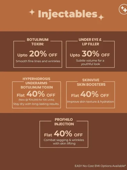 Take advantage of our injectable specials, with offers on Botulinum Toxin for fine lines, fillers for volume, and Profhilo for deep hydration and skin lifting.