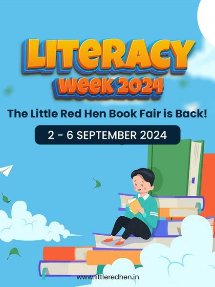 Welcome to our Annual Literacy Week. This graphic announces our week-long celebration of stories, creativity, and the magic of reading, with a schedule packed with fun events.