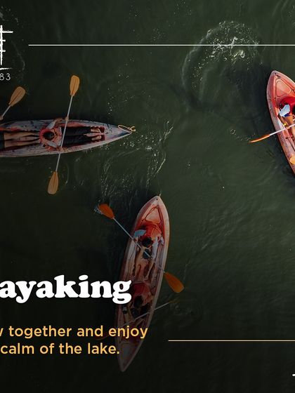 Row together and enjoy the calm of the lake. Kayaking is a great activity for teams to sync up and work together.
