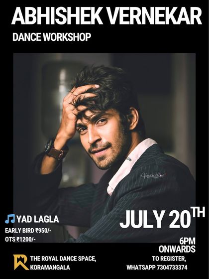 Poster for a high-energy workshop on the Marathi hit "Yad Lagla" with Abhishek Vernekar.
