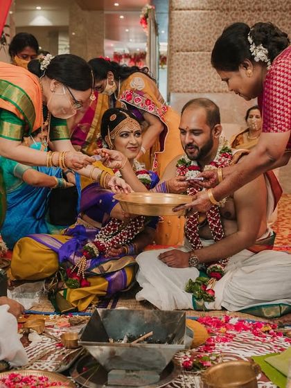 The beauty of a South Indian wedding ceremony is in its intricate rituals and family involvement. We capture these moments, showing the traditions that bind a couple and their families together.