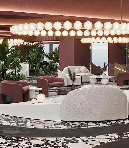 Another view of the seating area, where guests can revel in the indulgence of luxury and the feeling of being in a magical, nature-inspired landscape.