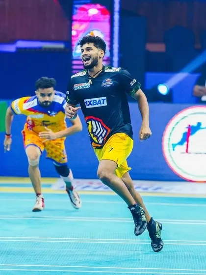 Hrushikesh Murchavade of the Mumbai Khiladis, focused and ready for action. We train our players for the intensity and pressure of professional sports.