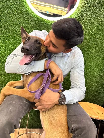 A happy kiss from a happy dog. The bond I share with my dogs is the most important aspect of my work.