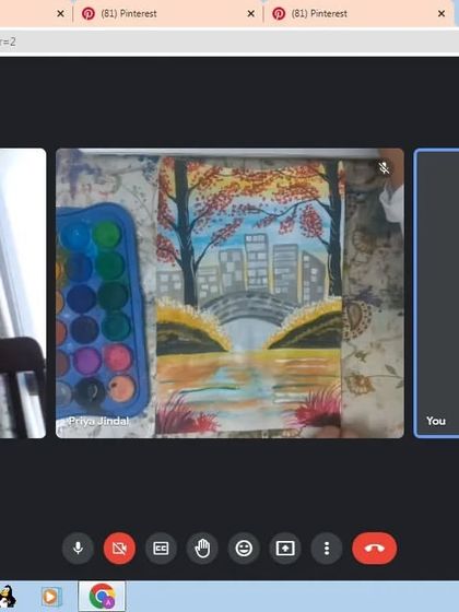 A collage of artwork from an online session, showing the variety and creativity of my students. Learning art online is convenient and effective.