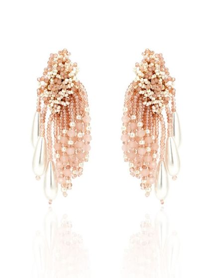 I'm excited to introduce these new peach and pearl drop earrings, perfect for a soft, romantic look.