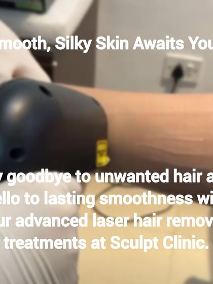 A close-up view of our laser device during a body hair removal session. The technology is designed to glide smoothly over the skin, targeting hair follicles for permanent reduction and leaving you with silky skin.