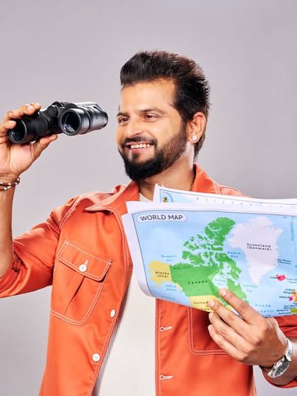 A playful shot from the Kinghill Travels campaign, where I styled Suresh Raina in a smart-casual travel outfit perfect for exploring the world.