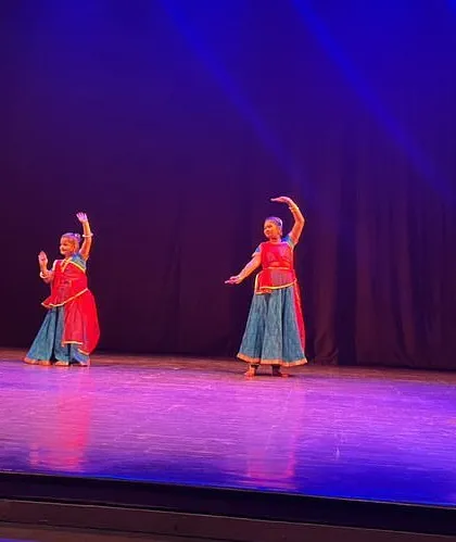 A vibrant moment from our 'Sarvaang' event, where our students present a mesmerizing Kathak performance. While our focus is music, our school fosters a rich, multi-disciplinary arts environment where students can explore various classical forms.