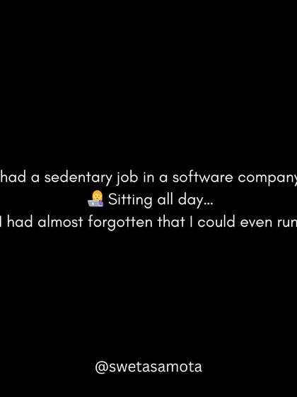 My transformation story started with a sedentary software job. I had almost forgotten that I could even run.