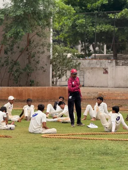 Players cooling down after a grueling U-16 match organized by the Maharashtra Cricket Association at our academy.
