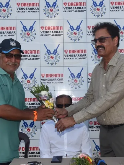 Welcoming a guest at the Dream11 Cup prize distribution ceremony at the iconic Oval Maidan, Churchgate.