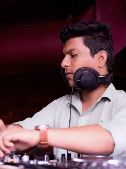 A focused moment at the start of a long set at Mitron. I meticulously prepare my music to build the energy throughout the night.
