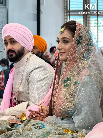 A wedding is a personal story, and the groom's attire should be a reflection of that. Here is a client on his special day, wearing a bespoke sherwani in soft pastels with refined, tone-on-tone detail. It’s a perfect balance of tradition and modern grace, designed for presence, not just display.