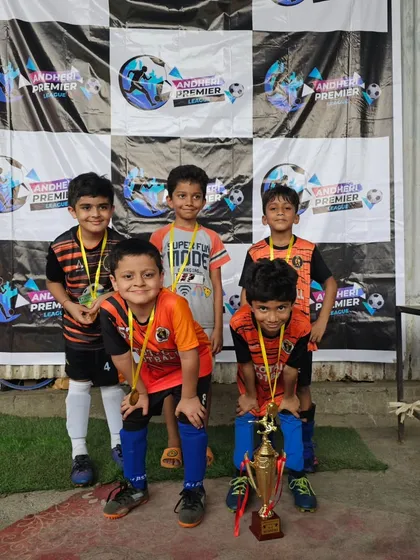 Our youngest players, the U7 team, celebrating their championship win at the Andheri Premier League.
