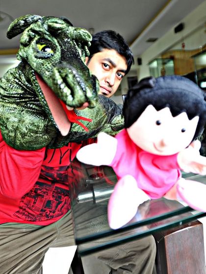 A symbolic image I created using my puppets to send a prayer for peace in Manipur. Sometimes, a simple visual can convey a powerful message without words.