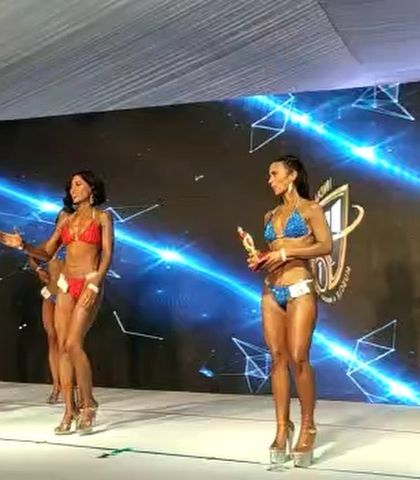 On stage receiving my award at the ICN India competition. A dream come true after deciding to compete again after a four-year break.