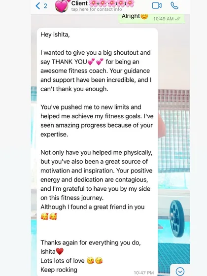 "I found a great friend in you." My goal is to be more than just a coach; I want to be a source of motivation and a friend on your journey.