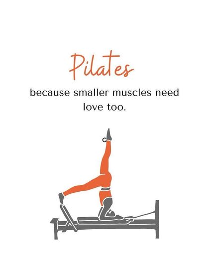 A playful reminder that Pilates works all the small, stabilizing muscles that often get neglected in other workouts. They need love too!