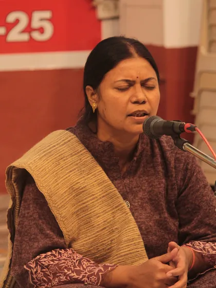 A student's performance filled with spiritual devotion. The eyes are closed, but the soul is wide open to the music.