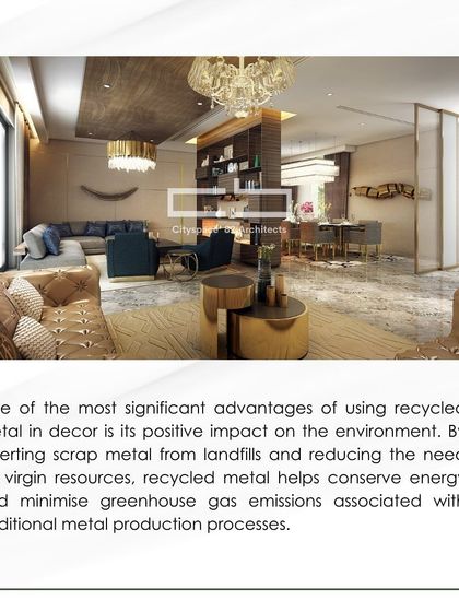 A key advantage of using recycled metal in decor is its positive environmental impact. It helps conserve energy and minimize greenhouse gas emissions associated with traditional metal production processes.