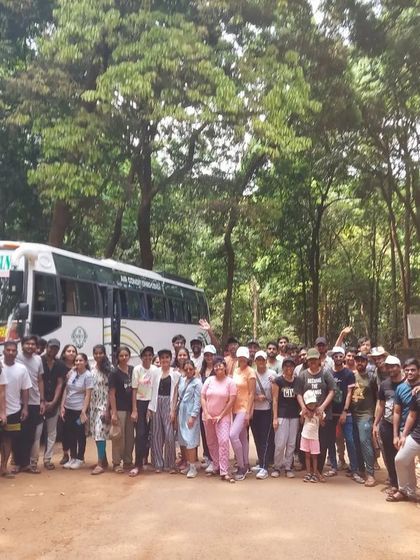 Another shot of our happy group, ready to explore the forests and beaches of coastal Karnataka.