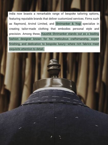 We are honored to be recognized for our meticulous craftsmanship. This image features a quote from an article highlighting our dedication to bespoke luxury and attention to detail.