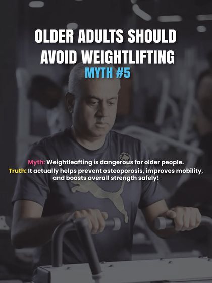 Myth: Older adults should avoid weightlifting. Truth: It's one of the best things you can do. It helps prevent osteoporosis, improves mobility, and safely boosts overall strength.