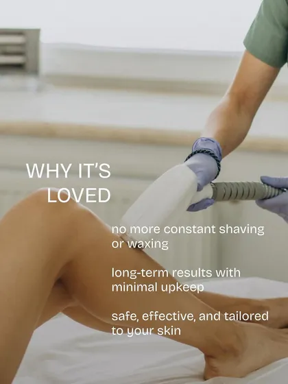 Discover the benefits of our laser hair reduction service. We provide long-term results with minimal upkeep, using methods that are safe, effective, and tailored to your specific skin type.