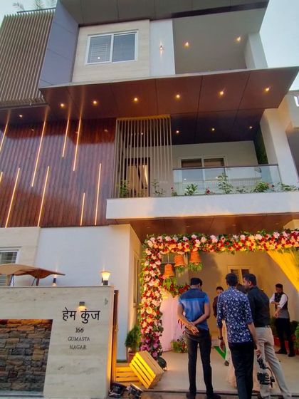 The beautiful exterior of a new smart home in Indore, powered by our automation solutions. I work to ensure that the technology inside is as stunning as the architecture outside.