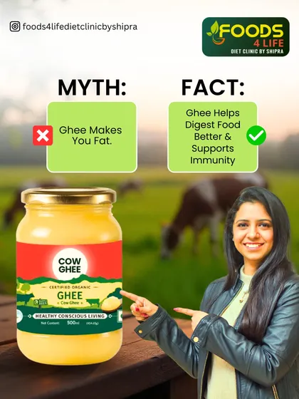 Are you still afraid of adding ghee to your dal or roti? I'm here to bust this common myth. Ghee, when used correctly, is a source of healthy fats that aids digestion and supports immunity, proving that traditional Indian wisdom is timeless.
