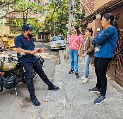 A candid moment of instruction. My goal is to create a relaxed and friendly atmosphere where learning to ride feels like an exciting adventure, not a test.