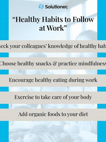 For World Health Day, we promote healthy habits to follow at work. This graphic encourages mindfulness, healthy eating, and exercise, reflecting our commitment to employee wellbeing.