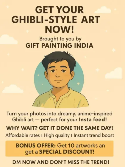 If you love the dreamy, magical look of anime, I can turn your photo into a Ghibli-style portrait. These are perfect for a unique social media avatar or a special gift. For this style, I can often deliver the final digital artwork on the same day.