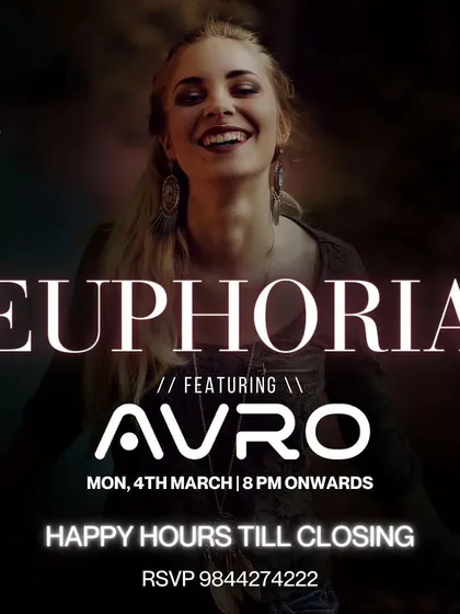 Euphoria Monday at The Fixx, Koramangala. I bring energy to the start of the week with happy hours all night.