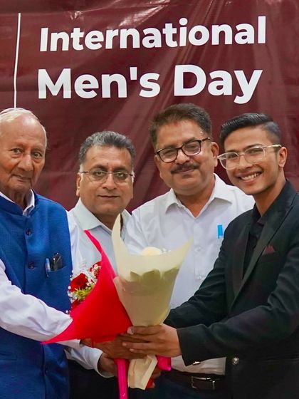 Receiving a token of appreciation from the directors at Kusum Healthcare. It was an honor to perform for their team on International Men's Day.