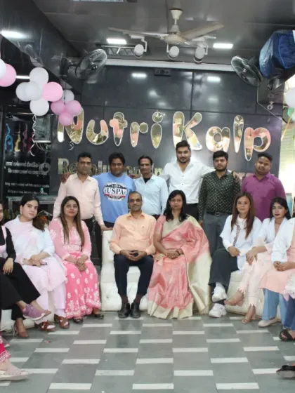 A group photo of our dedicated and supportive Nutrikalp team. We work together to help you achieve your health goals.