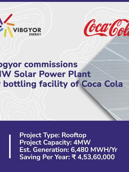 We partner with global leaders like Coca-Cola to advance their sustainability goals. This 4MW rooftop solar power plant for a major bottling facility generates an estimated 6,480 MWH per year, delivering substantial energy savings and environmental benefits.