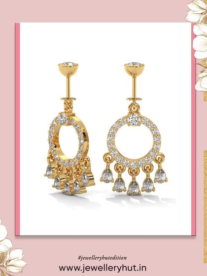 Elegant chandelier hangings with a circular design and multiple sparkling drops. A perfect gift for someone special who loves to make a statement.