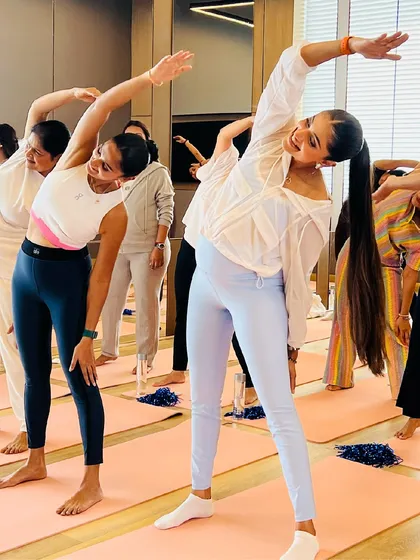 We believe in celebrating every chapter of a woman's life. Here, we curated a private Prenatal Pilates baby shower for one of our dear members and her tribe. It was a beautiful session focused on gentle movement, honoring change, and finding strength together.