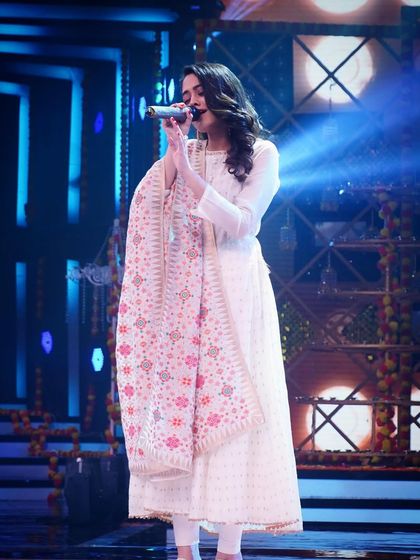 One of my favorite looks from the show, performing a classic melody. I love dressing up for traditional-themed events and weddings.