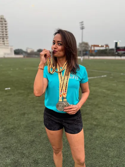 Three silver medals! A huge congratulations to our athlete Pratima Sonni for her amazing performance in the 100m, 400m, and 4x100 relay at the national masters championships. This is what real results look like.