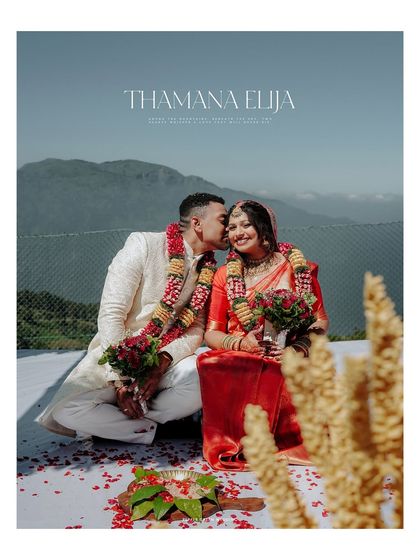 A beautiful poster-style image of Thamana and Elija's Ooty wedding. This showcases my ability to create cinematic, stylized edits for your wedding film.