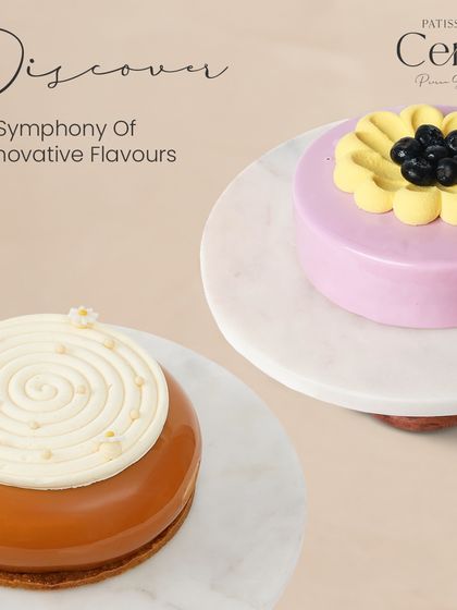 Discover a symphony of innovative flavours. This image showcases the vibrant colours and shapes of my entremets.