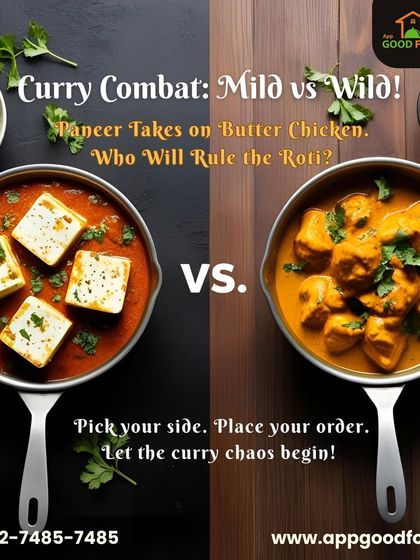 It's a curry combat. In one corner, the mild and creamy Paneer. In the other, the wild and bold Butter Chicken. Pick your side and let the curry chaos begin.