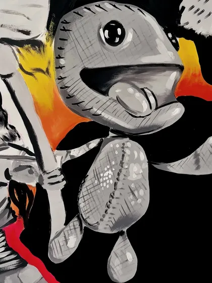 A detailed look at Sackboy from "LittleBigPlanet." The hand-painted stitches and fabric texture show the level of detail I put into every character.