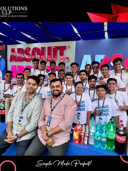 The Absolut bar team, all smiles during the Coldplay concert. Managing large-scale brand activations is one of our core strengths.