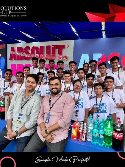 The Absolut bar team, all smiles during the Coldplay concert. Managing large-scale brand activations is one of our core strengths.